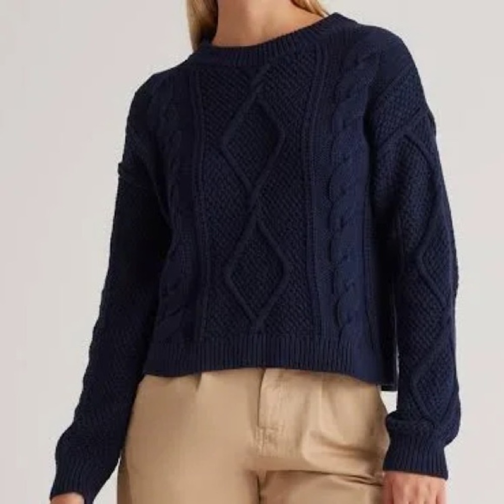 Navy Cable Knit Sweater